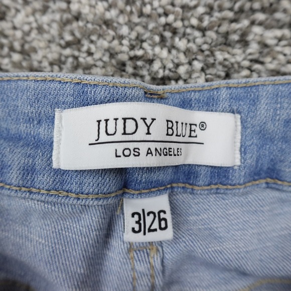 Judy Blue Jeans Womens 3 Light Denim Trouser Pants Boyfriend Stretch Faded Flex - Picture 7 of 13